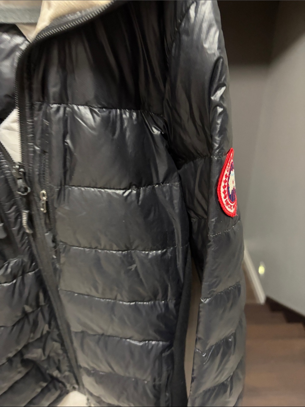 Canada Goose Black Quilted Hooded Puffer with Cream Lining - Picture 15 of 16